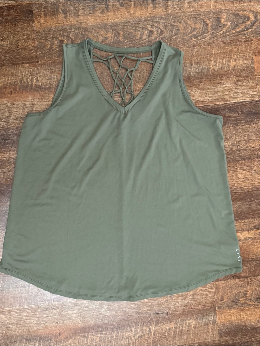 Livi by Lane Bryant Olive Green Active Tank Top 18/20 Strappy Back Plus Size